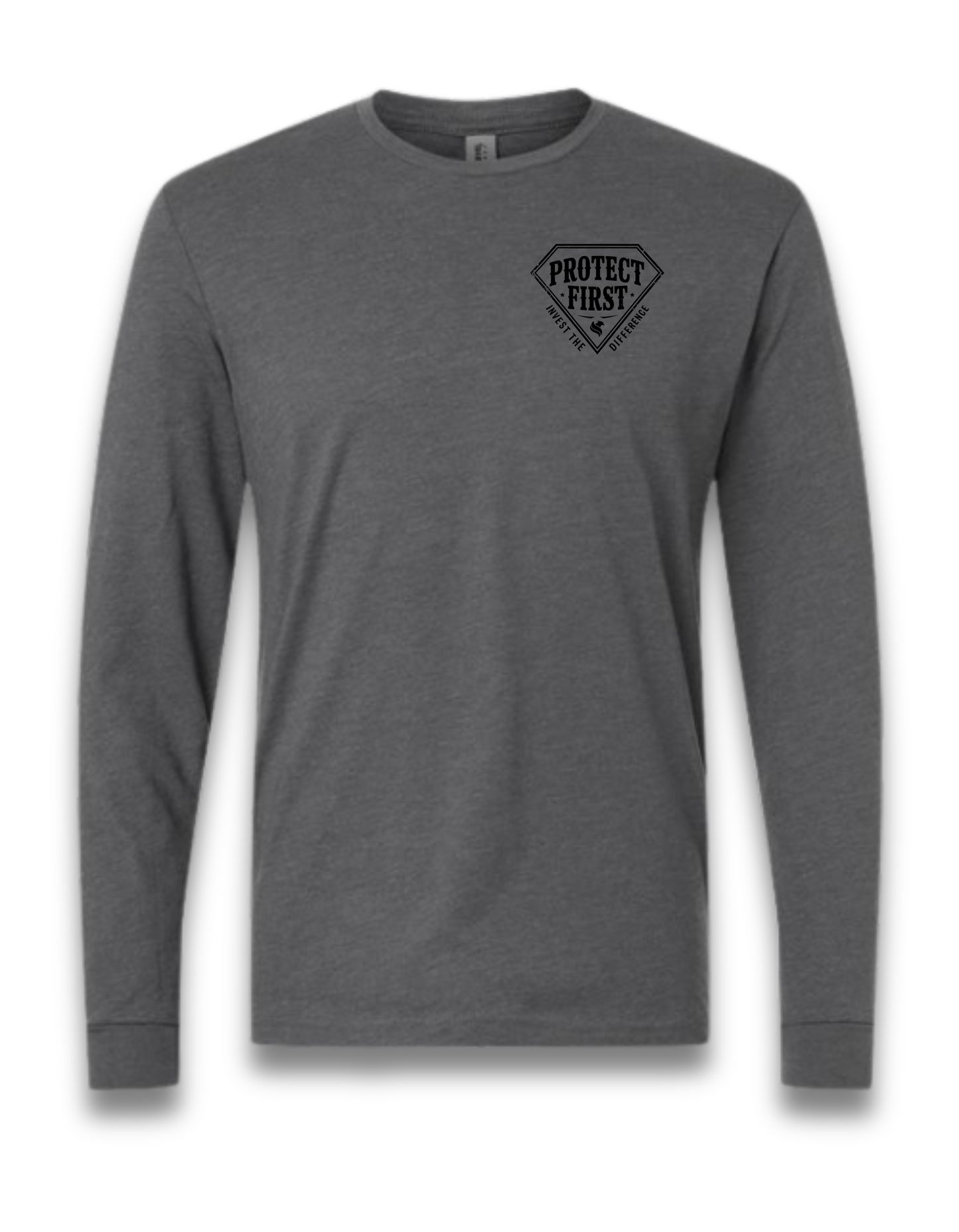 PROTECT FIRST-INVEST THE DIFFERENCE (LONG SLEEVE) (Heather heavy metal grey)