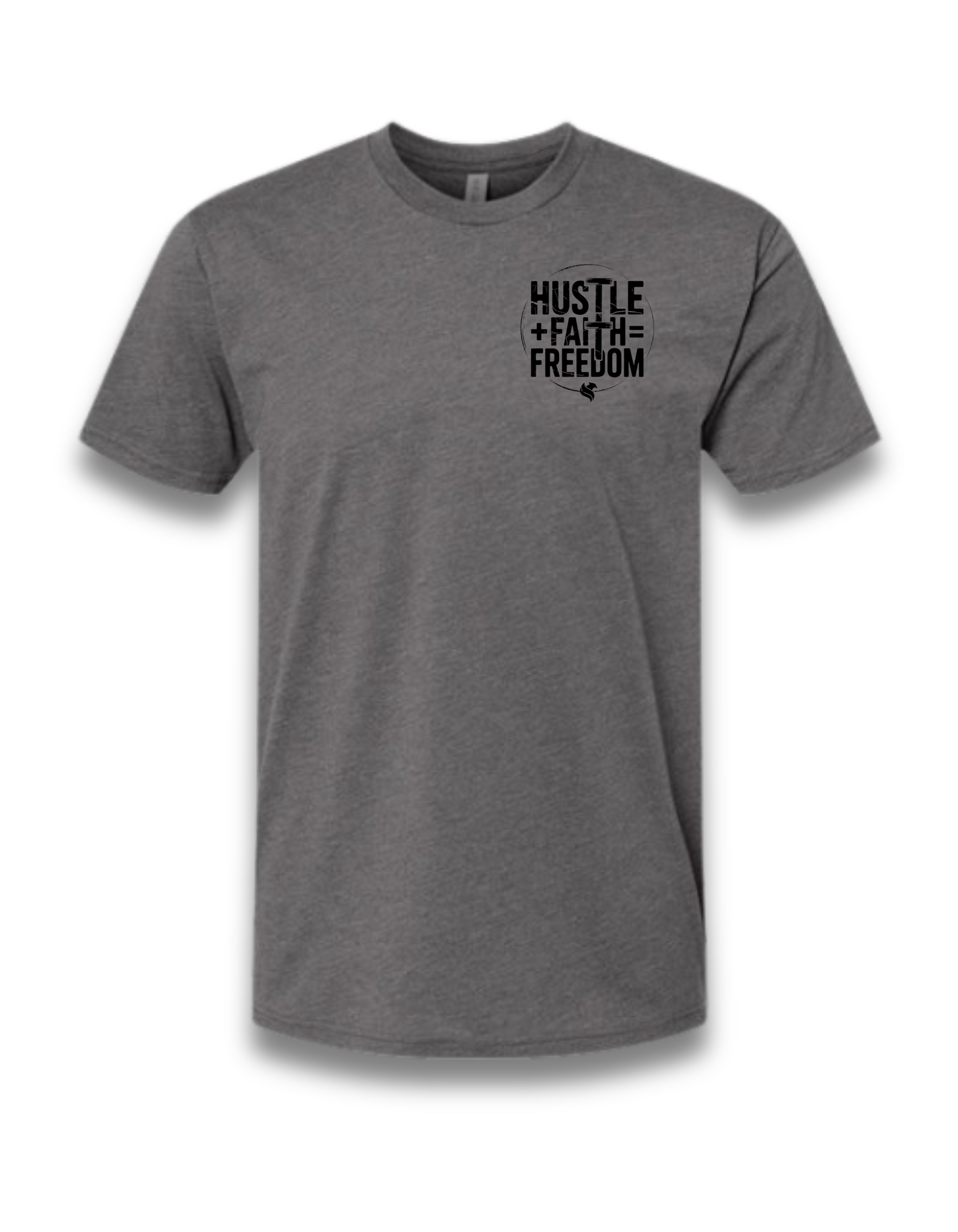 HUSTLE+FAITH=FREEDOM (heather heavy metal grey)