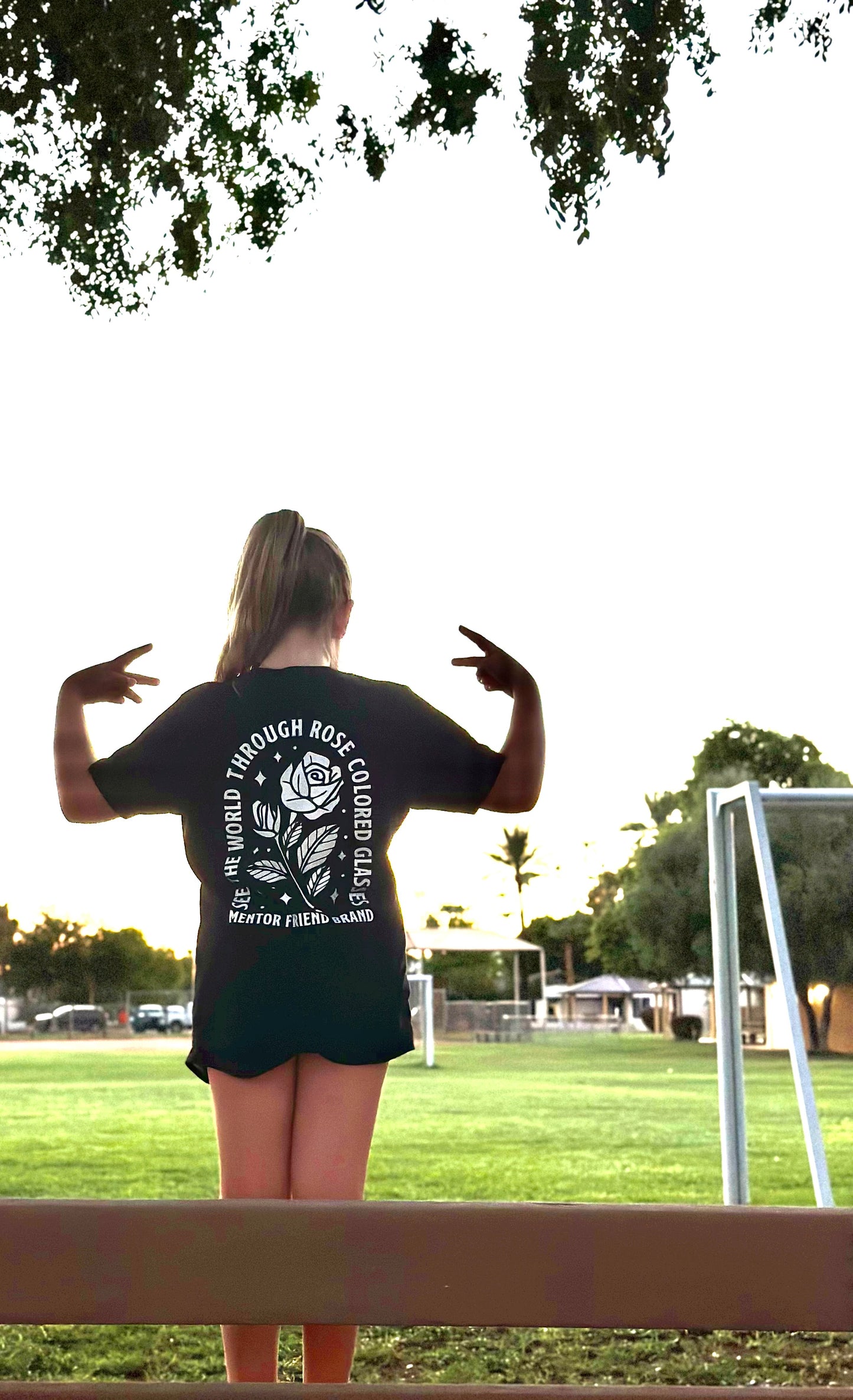 SEE THE WORLD THROUGH ROSE COLORED GLASSES - BLACK (YOUTH)