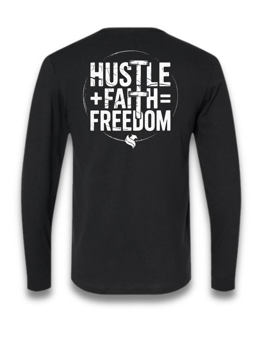 HUSTLE+FAITH=FREEDOM (LONG SLEEVE) (Black)