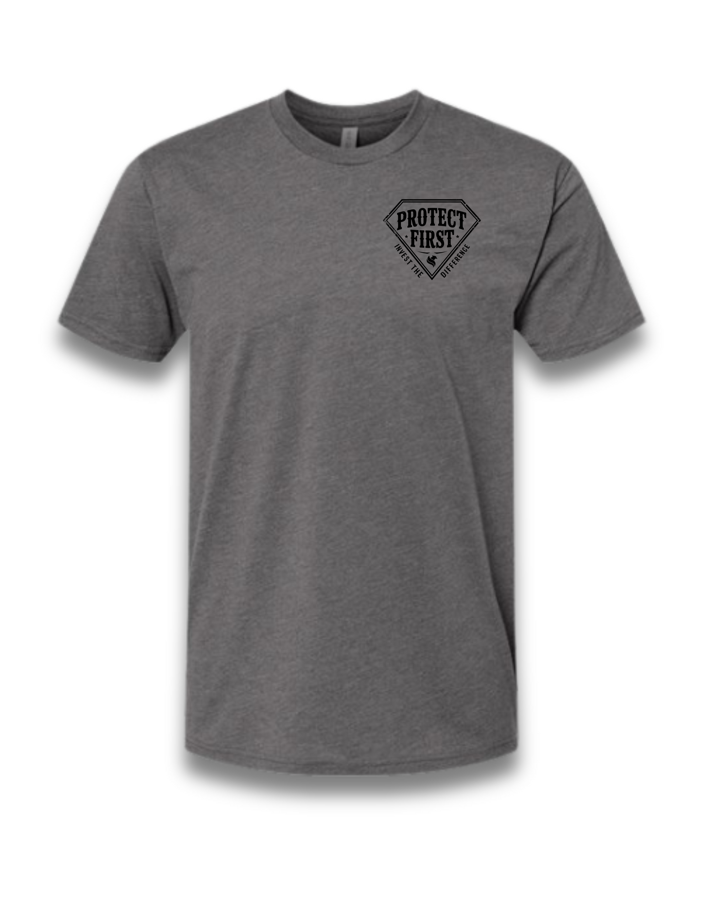 PROTECT FIRST-INVEST THE DIFFERENCE (heather heavy metal grey)