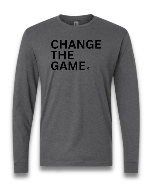 CHANGE THE GAME (LONG SLEEVE) (heather heavy metal grey)