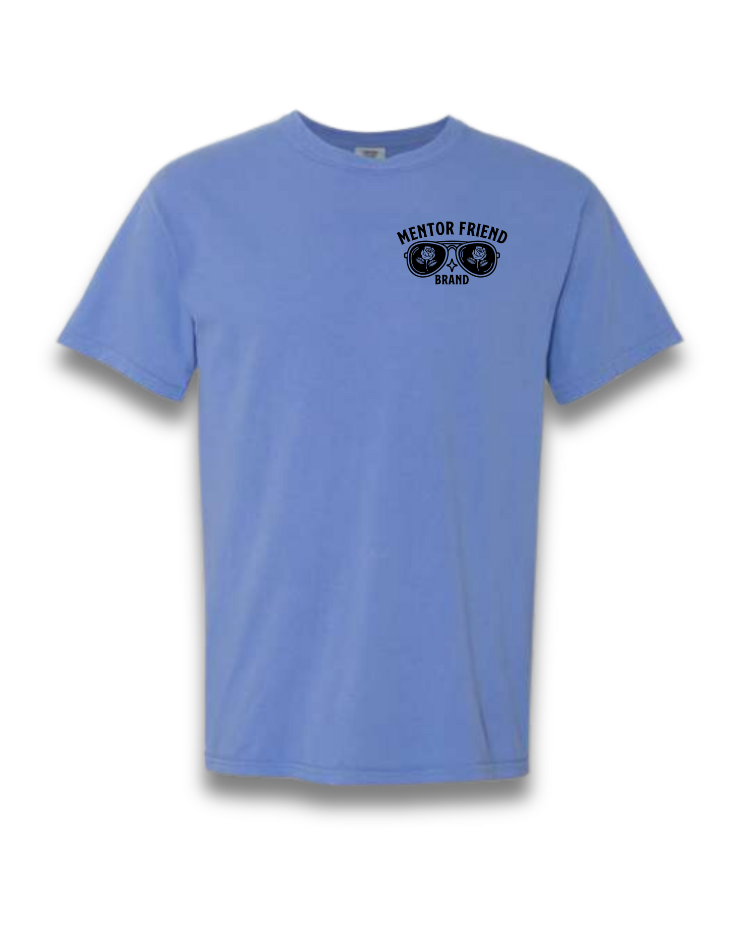 SEE THE WORLD THROUGH ROSE COLORED GLASSES - MYSTIC BLUE (COMFORT COLORS)